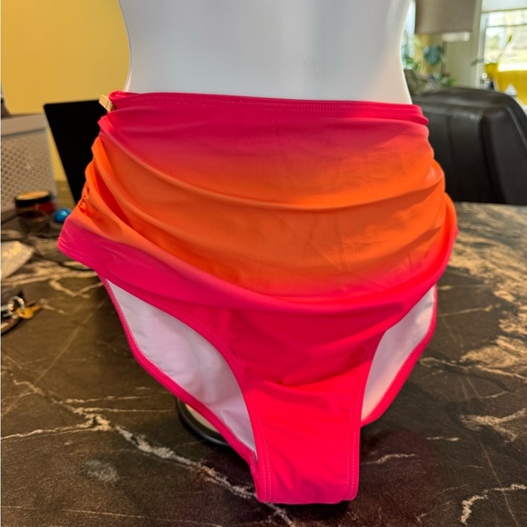 Vibrant Pink and Orange Highrise Bikini Set - Picture 4 of 13